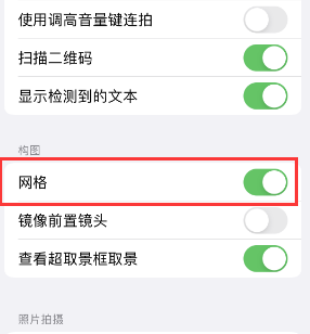 南谯苹果手机维修网点分享iPhone如何开启九宫格构图功能